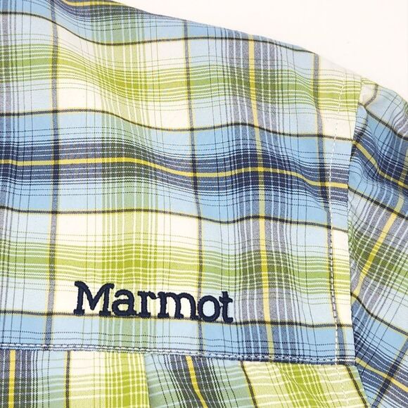 Marmot Camp Shirt Mens Size Medium Plaid Button Up Gorpcore Outdoors Hiking - Picture 4 of 9